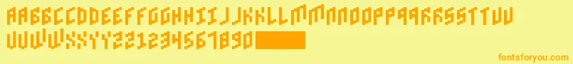 BrickBold Font – Orange Fonts on Yellow Background