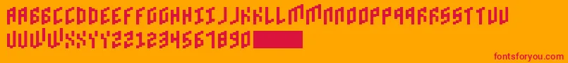 BrickBold Font – Red Fonts on Orange Background