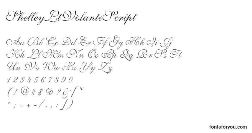 Schriftart ShelleyLtVolanteScript – Alphabet, Zahlen, spezielle Symbole