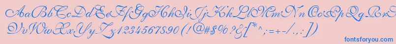 ShelleyLtVolanteScript Font – Blue Fonts on Pink Background