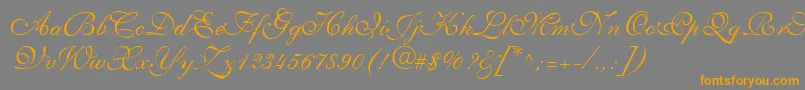 Fonte ShelleyLtVolanteScript – fontes laranjas em um fundo cinza