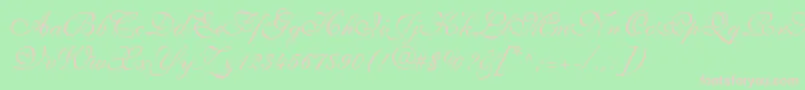 ShelleyLtVolanteScript Font – Pink Fonts on Green Background