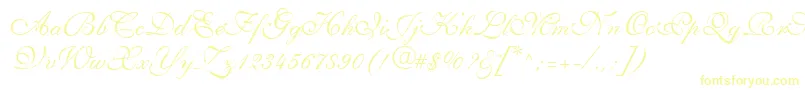 ShelleyLtVolanteScript Font – Yellow Fonts on White Background