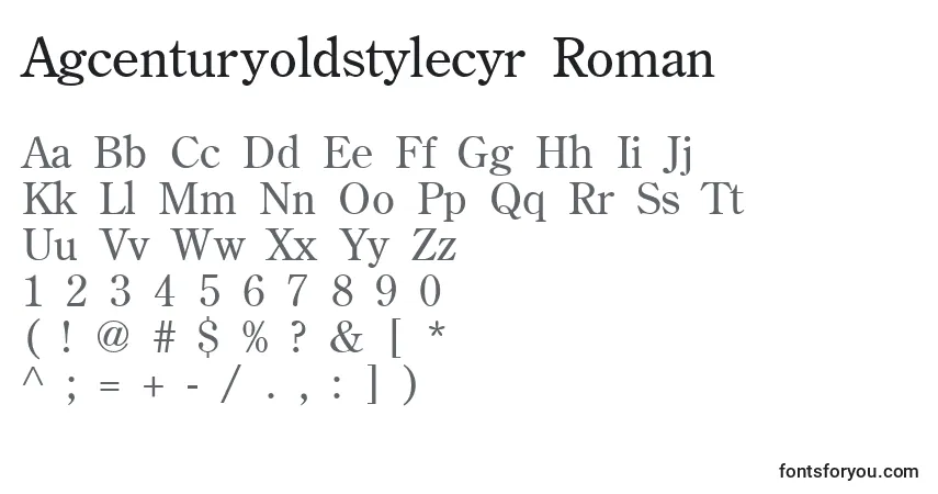 Schriftart Agcenturyoldstylecyr Roman – Alphabet, Zahlen, spezielle Symbole