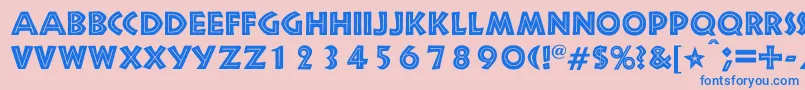 フォントNewsel – ピンクの背景に青い文字