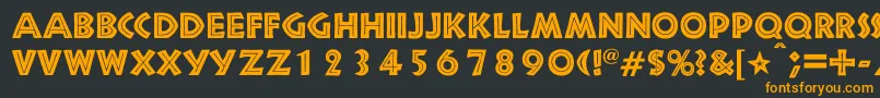 フォントNewsel – 黒い背景にオレンジの文字