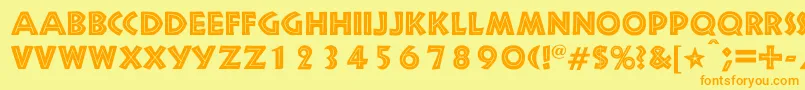 Newsel Font – Orange Fonts on Yellow Background