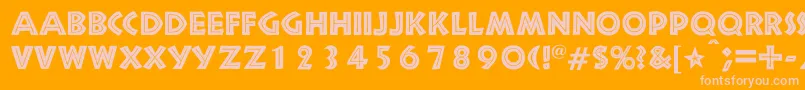 Newsel Font – Pink Fonts on Orange Background