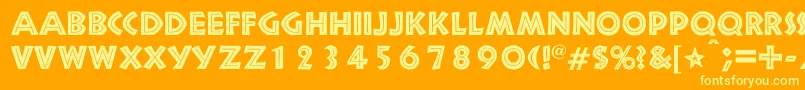 Newsel Font – Yellow Fonts on Orange Background
