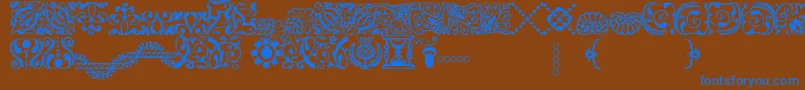 AdobeCaslonOrnaments Font – Blue Fonts on Brown Background