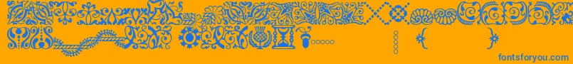 AdobeCaslonOrnaments Font – Blue Fonts on Orange Background