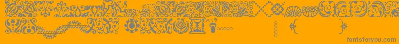 フォントAdobeCaslonOrnaments – オレンジの背景に灰色の文字