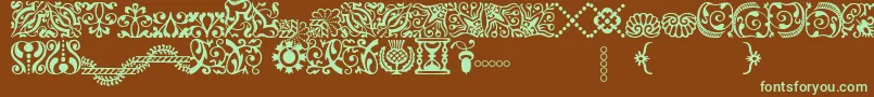 AdobeCaslonOrnaments Font – Green Fonts on Brown Background