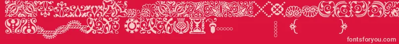 AdobeCaslonOrnaments Font – Pink Fonts on Red Background