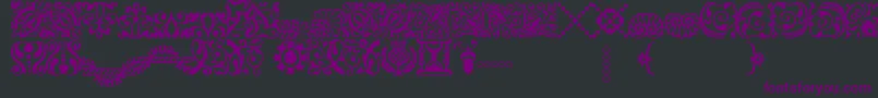 AdobeCaslonOrnaments-Schriftart – Violette Schriften auf schwarzem Hintergrund