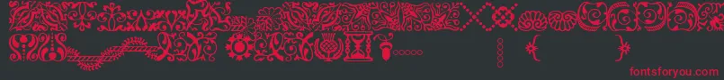 AdobeCaslonOrnaments Font – Red Fonts on Black Background