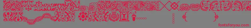 Czcionka AdobeCaslonOrnaments – czerwone czcionki na szarym tle