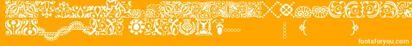 Czcionka AdobeCaslonOrnaments – białe czcionki na pomarańczowym tle