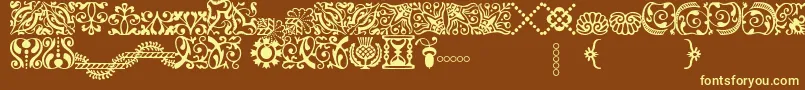 AdobeCaslonOrnaments Font – Yellow Fonts on Brown Background