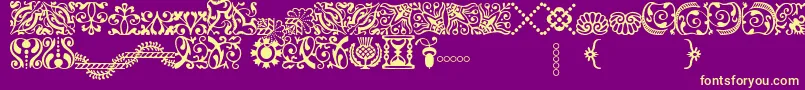 AdobeCaslonOrnaments Font – Yellow Fonts on Purple Background