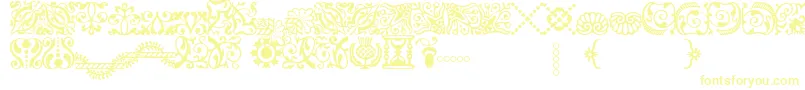 Шрифт AdobeCaslonOrnaments – жёлтые шрифты на белом фоне