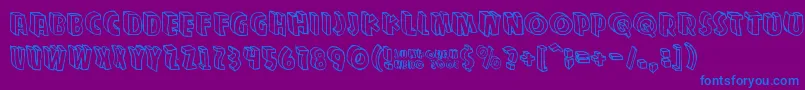Weitere Informationen zur Zupagargonizer-Schriftart Zupagargonizer-Schriftart – Blaue Schriften auf violettem Hintergrund