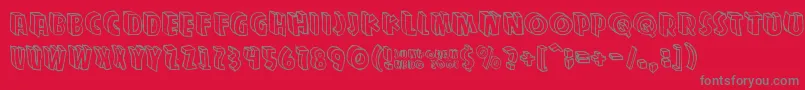 Zupagargonizer-Schriftart – Graue Schriften auf rotem Hintergrund