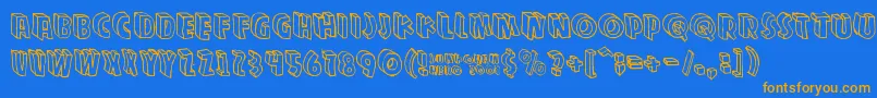 Zupagargonizer-Schriftart – Orangefarbene Schriften auf blauem Hintergrund