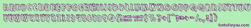 Zupagargonizer Font – Purple Fonts on Green Background