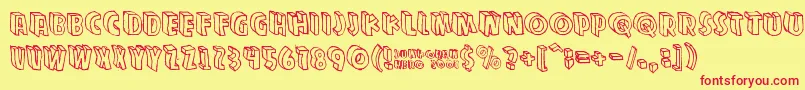 Zupagargonizer Font – Red Fonts on Yellow Background
