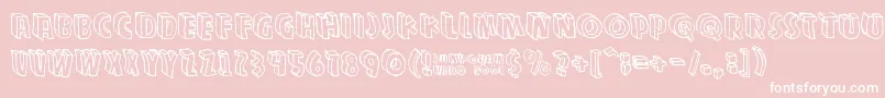 Zupagargonizer-Schriftart – Weiße Schriften auf rosa Hintergrund