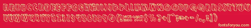 Zupagargonizer Font – Yellow Fonts on Red Background
