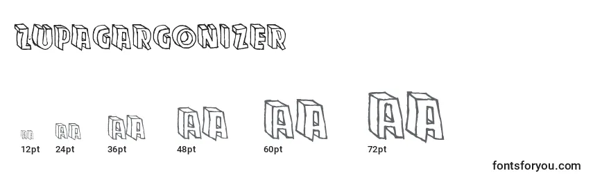 Размеры шрифта Zupagargonizer