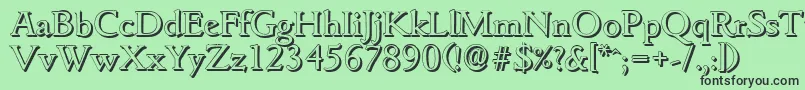 GouditashadowRegular Font – Black Fonts on Green Background