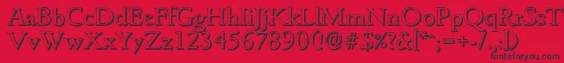 GouditashadowRegular Font – Black Fonts on Red Background