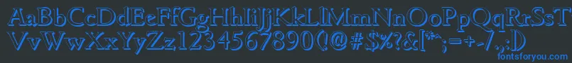 GouditashadowRegular Font – Blue Fonts on Black Background