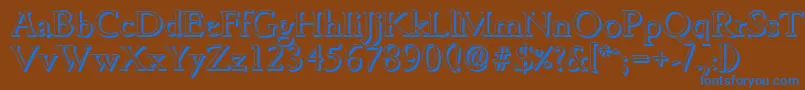 GouditashadowRegular Font – Blue Fonts on Brown Background