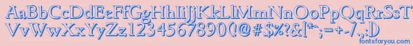 GouditashadowRegular Font – Blue Fonts on Pink Background