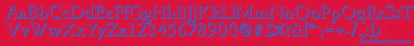 GouditashadowRegular Font – Blue Fonts on Red Background