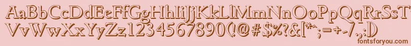 GouditashadowRegular Font – Brown Fonts on Pink Background