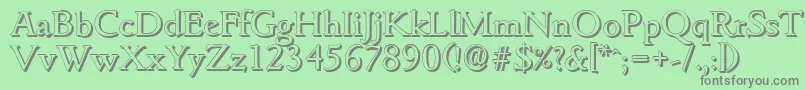 GouditashadowRegular Font – Gray Fonts on Green Background