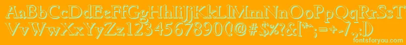 GouditashadowRegular Font – Green Fonts on Orange Background