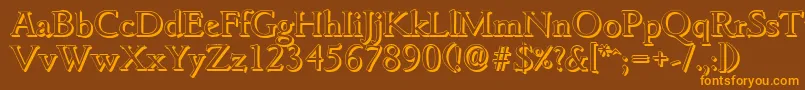 GouditashadowRegular Font – Orange Fonts on Brown Background