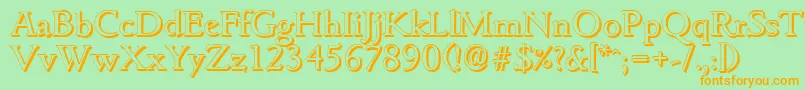 GouditashadowRegular Font – Orange Fonts on Green Background