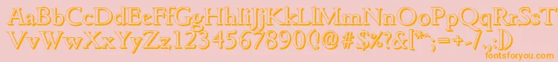 GouditashadowRegular Font – Orange Fonts on Pink Background