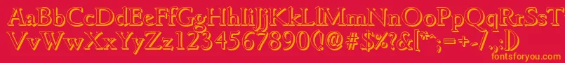 GouditashadowRegular Font – Orange Fonts on Red Background