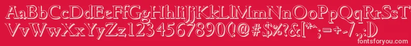 GouditashadowRegular Font – Pink Fonts on Red Background