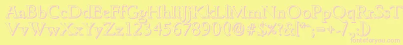 GouditashadowRegular Font – Pink Fonts on Yellow Background