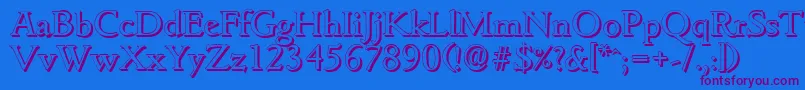 GouditashadowRegular Font – Purple Fonts on Blue Background