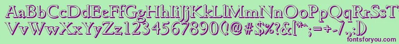 GouditashadowRegular Font – Purple Fonts on Green Background